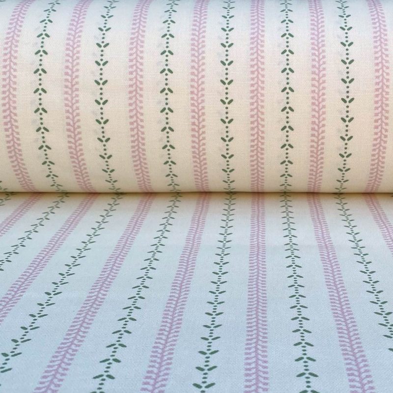 Maya Stripe - Pink and Leaf Green