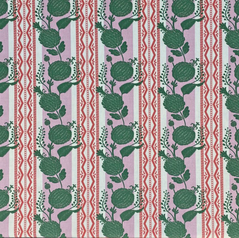 Haddon Stripe - Pink and Leaf Green