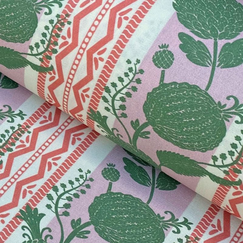 Haddon Stripe - Pink and Leaf Green