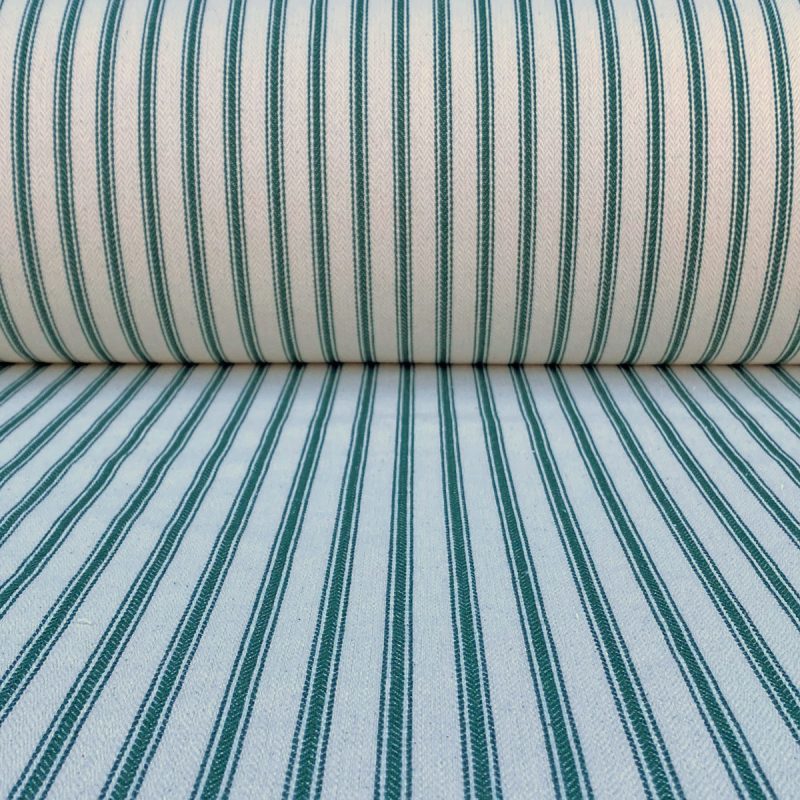 Hampton Ticking Fabric Green,20000 Martindale Rub, classic ticking, cotton, cotton fabric, cotton ticking, curtain fabric, Discount Fabric, French ticking, Herefordshire blinds, Herefordshire Curtains, Herefordshire Fabric shop, Herefordshire soft furnishings fabric, Herefordshire upholstery fabric, interior design, interiors, Ledbury Blinds, Ledbury curtains, Ledbury fabric shop, Ledbury upholstery fabrics, Martindale rub, mattress ticking, rub test, soft furnishing, stripe, striped fabric, Striped material, stripes, Ticking, ticking fabric, ticking stripes, Tinsmiths, tinsmiths ticking, traditional ticking, Upholstery, upholstery fabric