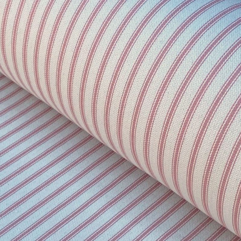 Hampton Ticking Fabric Pink