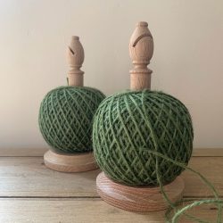 Twine Stand with Cutter - Green Jute