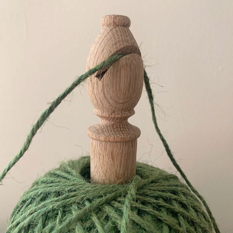 Twine Stand with Cutter - Green Jute