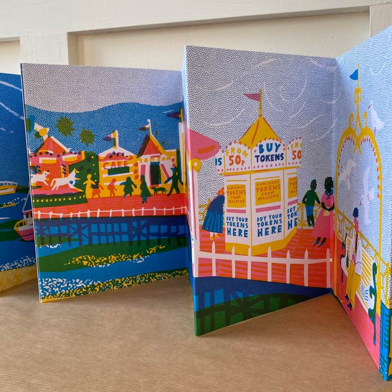 Along The Pier - a Concertina Book by Louise Lockhart