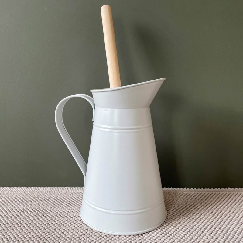 Loo Brush in Galvanised Jug