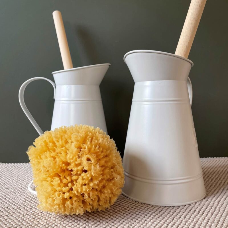 Loo Brush in Galvanised Jug