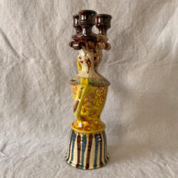 Burgundy Pottery Lady Candlestick - FCPLUC2