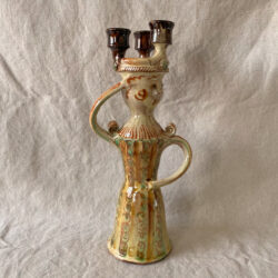 Burgundy Pottery Lady Candlestick - FCPLUC8