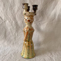 Burgundy Pottery Lady Candlestick - FCPLUC8