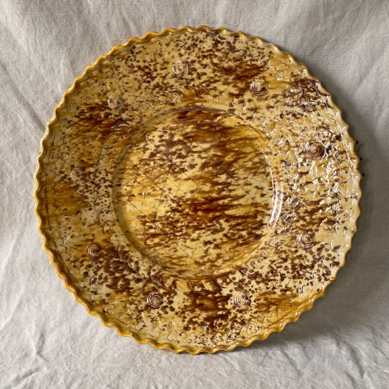 Burgundy Pottery Large Speckled Serving Platter - FCPSPE