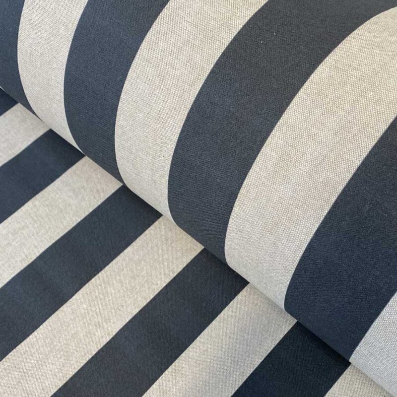 Broad-Stripe-Charcoal-Natural Fabric Tinsmiths