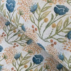 Wild Clover Printed Fabric Teal Marmalade Tinsmiths