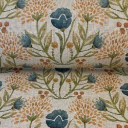 Wild Clover Printed Fabric Teal Marmalade Tinsmiths