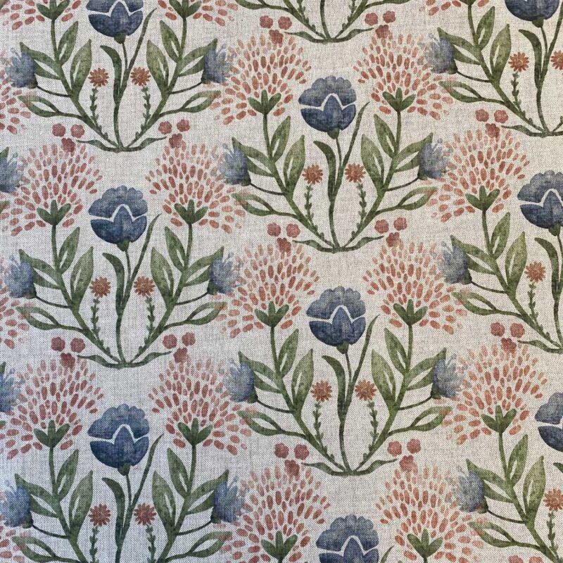 Wild Clover Print Linen look Fabric Tinsmiths