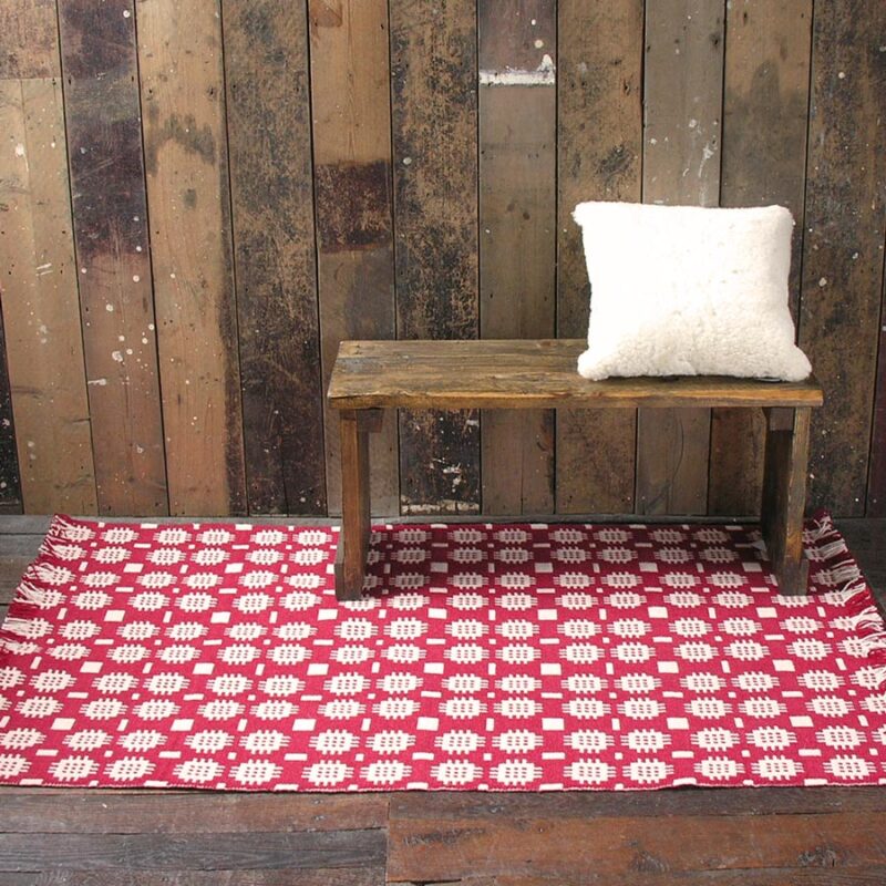 Welsh Tapestry Floor Rug - Berry Red