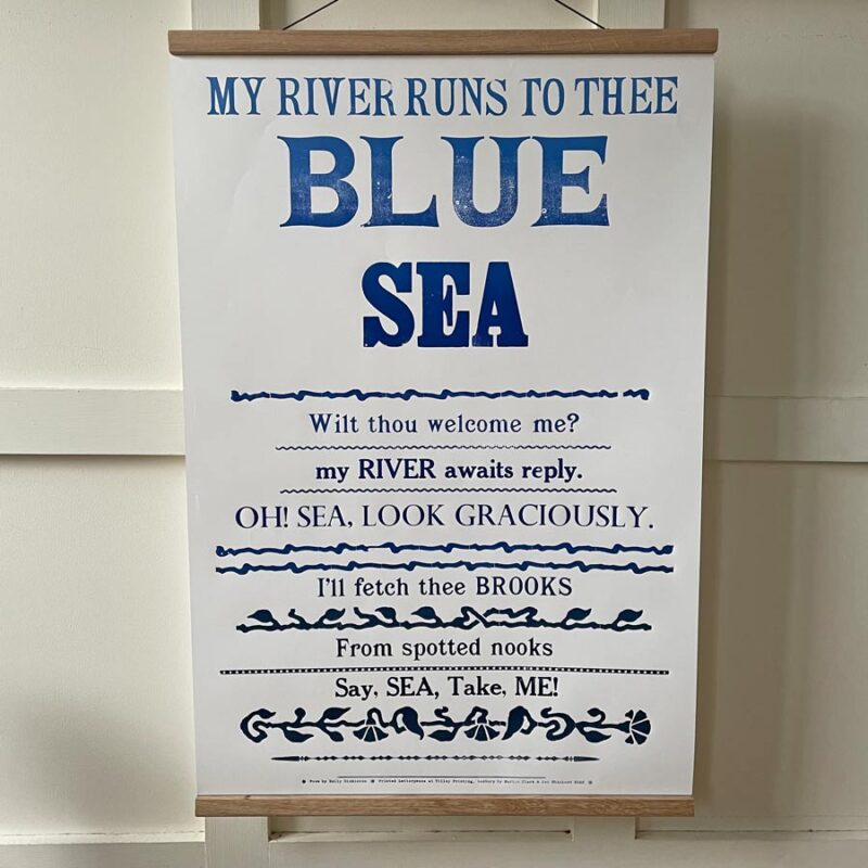 Blue Sea, Letterpress Poster