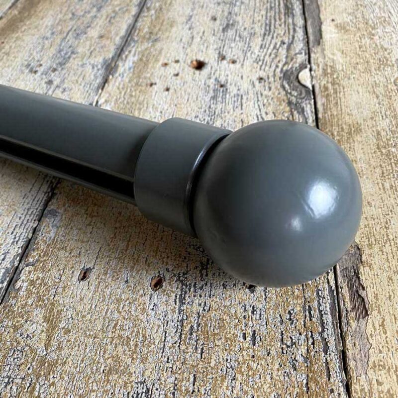 Round Straight Metal Curtain Track Slate Finial Ball