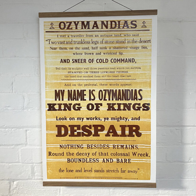 Ozymandias Letterpress Poster Tinsmiths Tilley printing