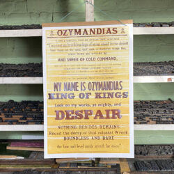 Ozymandias Letterpress Poster Tinsmiths Tilley printing