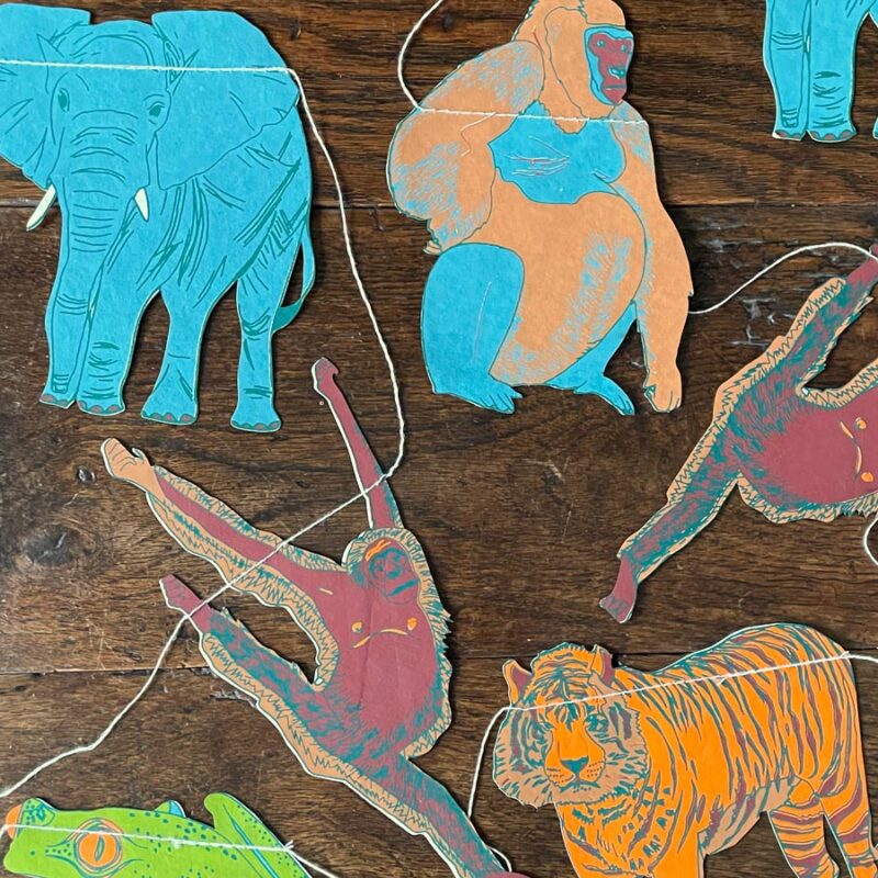 Recycled Paper Garland - Jungle Animals