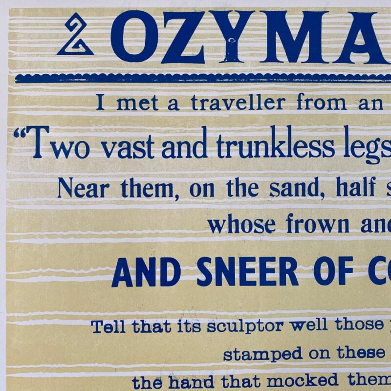 Ozymandias, Letterpress Poster