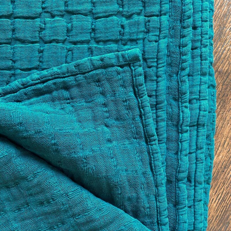 100% Cotton Stonewashed Bed Cover - Teal