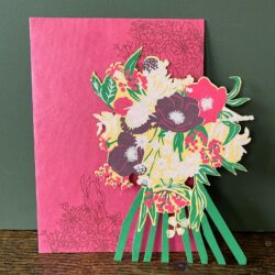 Recycled Paper Card - Peonies