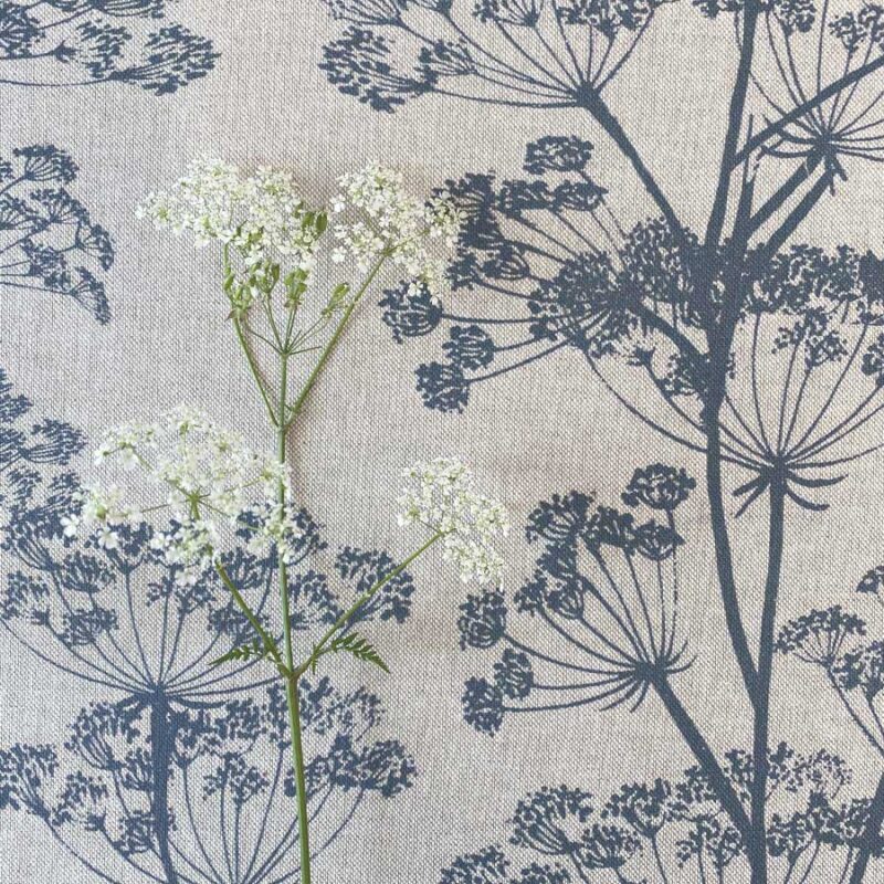 Cow Parsley Fabric in Indigo