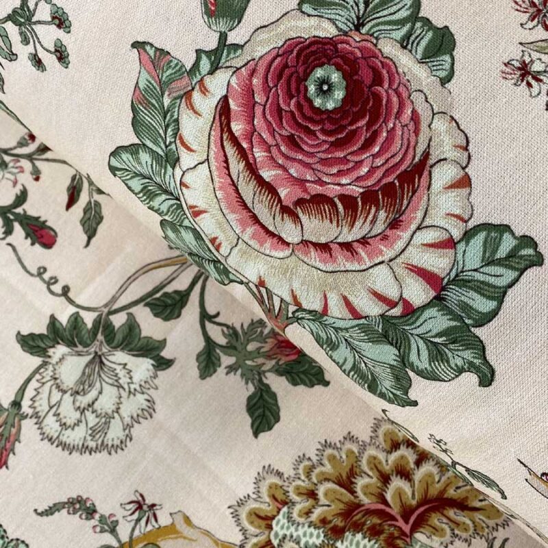 Extra Wide Fabric Bukhara Peony Green Tinsmiths