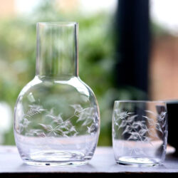 Handmade Crystal Carafe Set - Fern Design