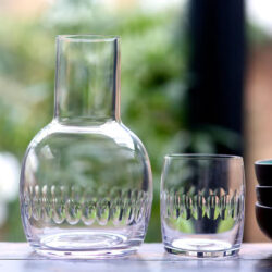 Handmade Crystal Carafe Set - Lens Design