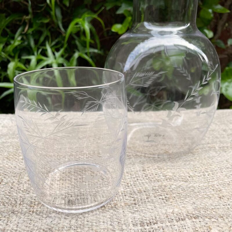 Handmade Crystal Carafe Set - Fern