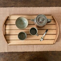 Hardwood Tea Tray - Ripple Ash and Walnut