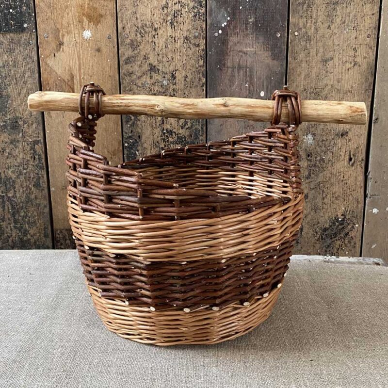 Woven Willow Kindling Basket Tinsmiths Russet