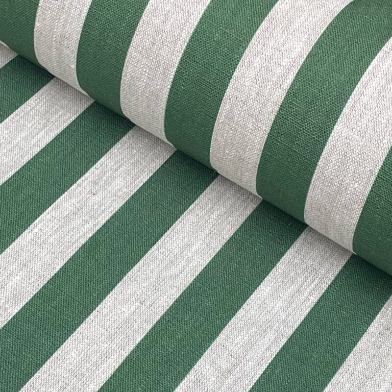 Beta Linen Stripe - Dark Green, 100% Linen, curtain fabric, designed in the uk, Discount Fabric, Herefordshire Curtains, Herefordshire Fabric shop, Herefordshire soft furnishings fabric, Herefordshire upholstery fabric, Ledbury Blinds, Ledbury curtains, Ledbury fabric shop, Ledbury upholstery fabrics, linen furnishing fabrics, linen striped fabric, soft furnishing, stripe, striped fabric, striped linen fabric, Striped material, stripes, Tinsmiths, tinsmiths ticking, uk made furnishing fabric