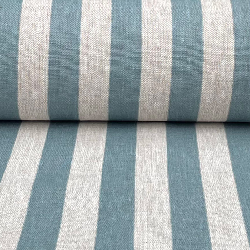 Beta Linen Stripe - Mineral Blue, 100% Linen, curtain fabric, designed in the uk, Discount Fabric, Herefordshire Curtains, Herefordshire Fabric shop, Herefordshire soft furnishings fabric, Herefordshire upholstery fabric, Ledbury Blinds, Ledbury curtains, Ledbury fabric shop, Ledbury upholstery fabrics, linen furnishing fabrics, linen striped fabric, soft furnishing, stripe, striped fabric, striped linen fabric, Striped material, stripes, Tinsmiths, tinsmiths ticking, uk made furnishing fabric