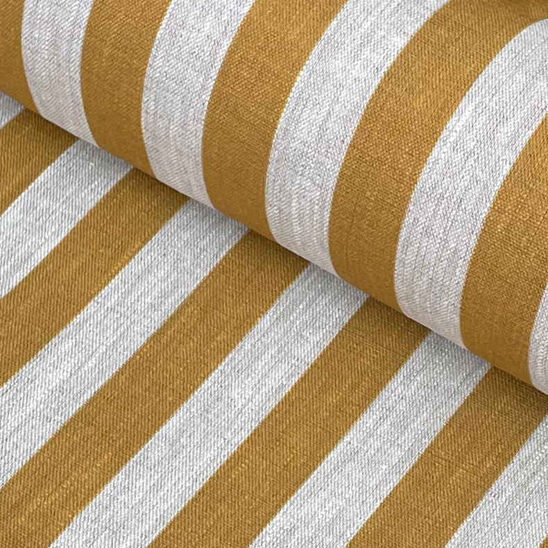 Beta Linen Stripe - Ochre, 100% Linen, curtain fabric, designed in the uk, Discount Fabric, Herefordshire Curtains, Herefordshire Fabric shop, Herefordshire soft furnishings fabric, Herefordshire upholstery fabric, Ledbury Blinds, Ledbury curtains, Ledbury fabric shop, Ledbury upholstery fabrics, linen furnishing fabrics, linen striped fabric, soft furnishing, stripe, striped fabric, striped linen fabric, Striped material, stripes, Tinsmiths, tinsmiths ticking, uk made furnishing fabric
