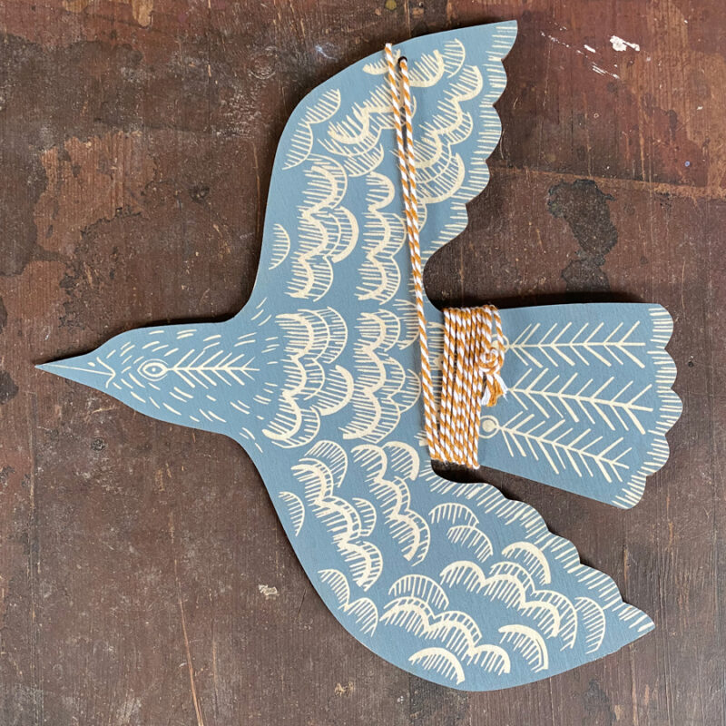 Hanging Wooden Bird Decoration