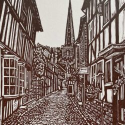 Susie Hetherington Church Lane Ledbury Linoprint Tinsmiths