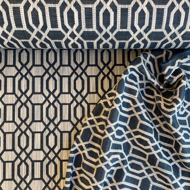 Upholstery Fabric Lattice - Navy