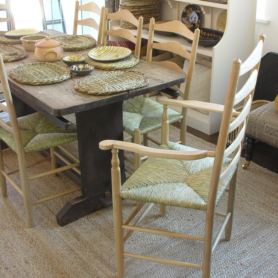 Clissett style Ladderback Dining Chair Set LCC in Oak Tinsmiths