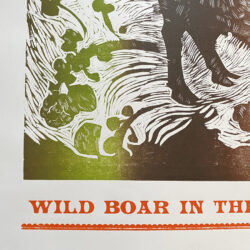 Jen Whiskerd Wild Boar in the Brussel Sprouts letterpress print