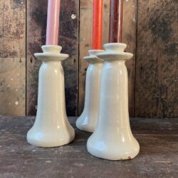 Glazed Ceramic Candlestick Small - Putty