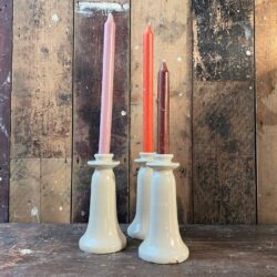 Glazed Ceramic Candlestick Small - Putty