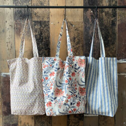 Block print Tote Bag Blues