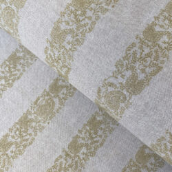 Indira Stripe Fabric Tinsmiths Soft Gold