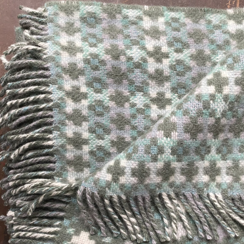Woollen Blanket Loom Bobbin Tinsmiths Seagreen Lilac