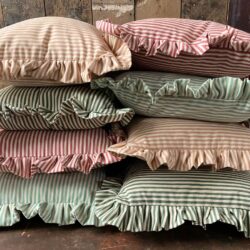 Alpha Stripe Ruffle Cushions