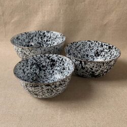 Enamelware Mixing Bowls - Black and White