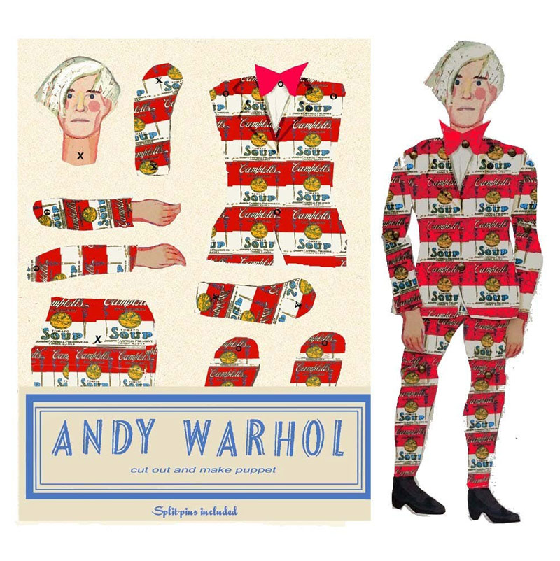 Andy Warhol Puppet, Wini Tapp Puppet, Andy Warhol Kit,